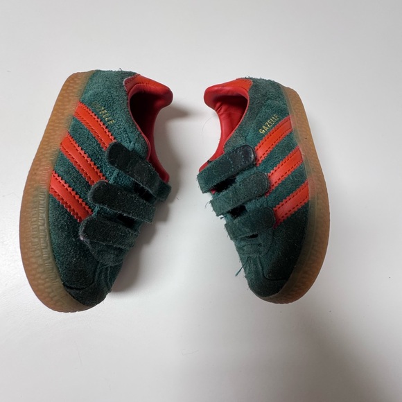 Adidas Green and Orange Sneakers with Gum Sole - Picture 1 of 11